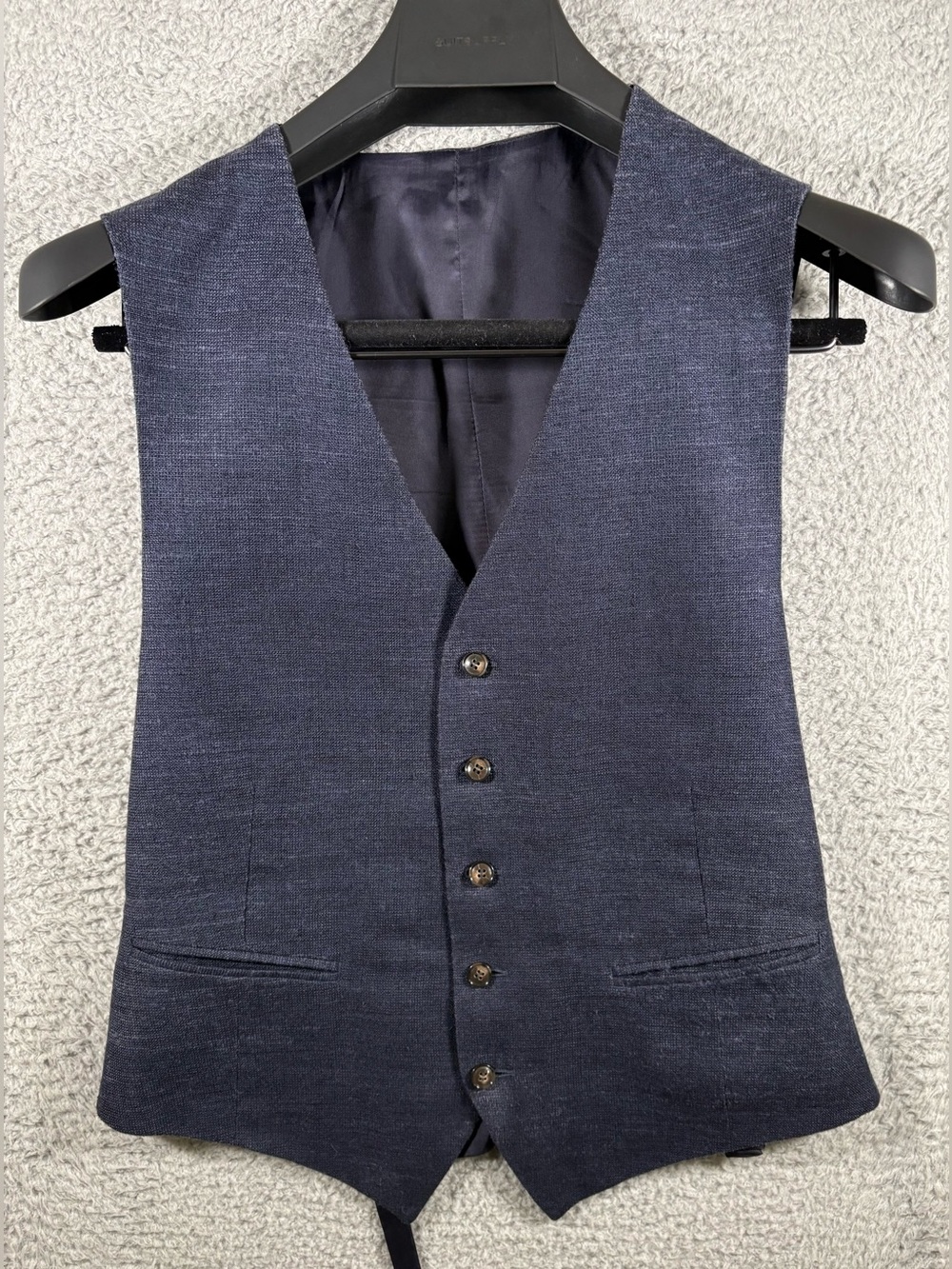 SuitSupply Lazio Vest 44 Slim Blue Waistcoat